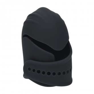 ESTIMULADOR DE GLANDE AJUSTÁVEL EM SILICONE COM VIBRAÇÃO PRETO LEVELZ 