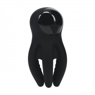 ESTIMULADOR DE GLANDE DIGITAL COM VIBRAÇÃO E TENTÁCULOS PRETO LEVELZ 