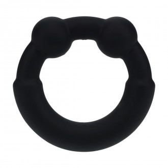 ANILLO PARA EL PENE DE METAL Y SILICONA - NEGRO