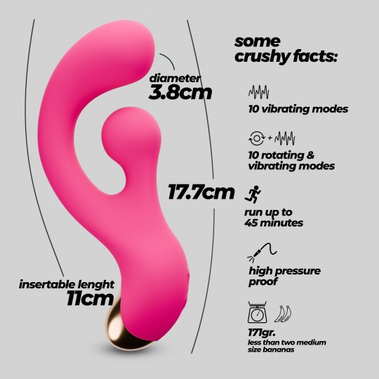 PLEASER VIBRATEUR AVEC STIMULATION ROTATIVE CRUSHIOUS