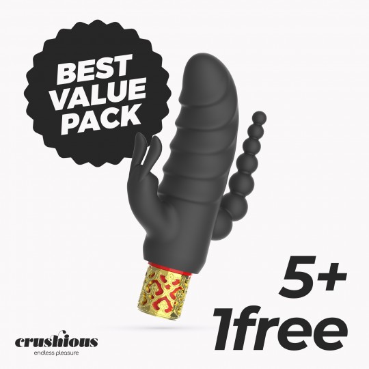 PACK 5 + 1 GRATUIT ROMANOV VIBRATEUR CLASSIQUE AVEC MANCHON EN SILICONE AMOVIBLE CRUSHIOUS
