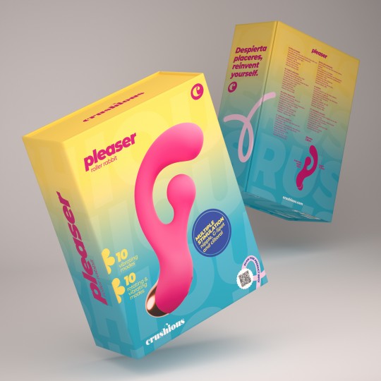 PACK 5 + 1 GRÁTIS PLEASER VIBRADOR COM ESTIMULAÇÃO ROTATIVA CRUSHIOUS