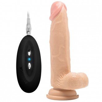 REALROCK 8” REALISTIC VIBRATOR WITH TESTICLES WHITE