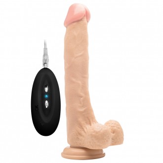 REALROCK 10” REALISTIC VIBRATOR WITH TESTICLES WHITE