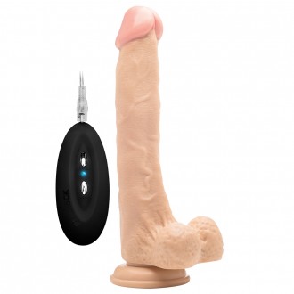 VIBRADOR REALISTA CON TESTÍCULOS REALROCK 10” BLANCO