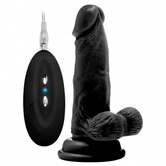 REALROCK 6” REALISTIC VIBRATOR WITH TESTICLES BLACK