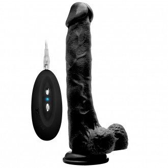 REALROCK 10” REALISTIC VIBRATOR WITH TESTICLES BLACK