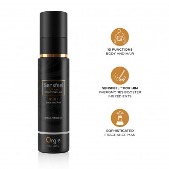 LOÇÃO 10 EM 1 PARA CORPO E CABELO COM FEROMONAS SENSFEEL FOR MAN 100ML ORGIE