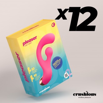 PACK DE 12 PLEASER VIBRATEUR AVEC STIMULATION ROTATIVE CRUSHIOUS