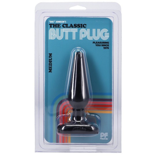 PLUG ANAL DOC JOHNSON CLASSIC BUTT PLUG NEGRO MEDIUM