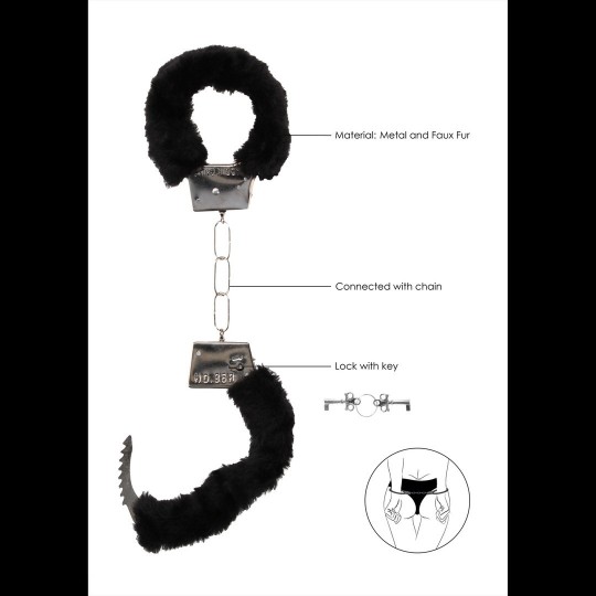ESPOSAS CON PELUCHE BEGINNER'S FURRY HANDCUFFS NEGRAS