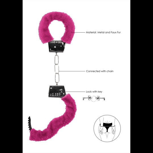 ALGEMAS COM PELUCHE BEGINNER'S FURRY HANDCUFFS ROSA