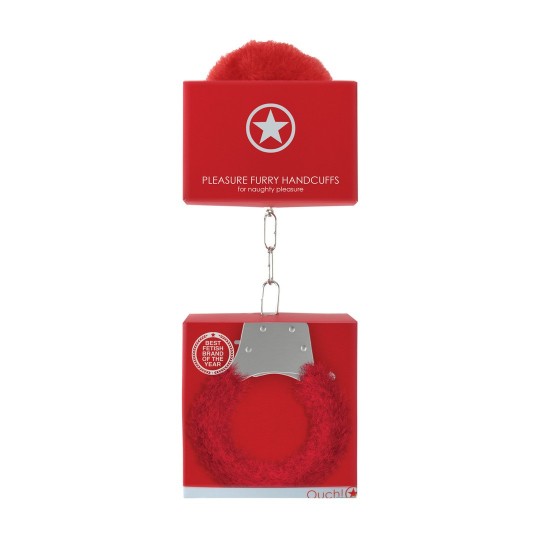 PLEASURE FURRY HANDCUFFS RED