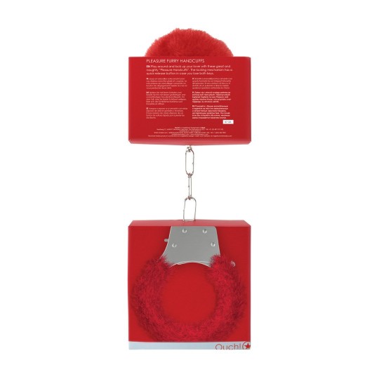 PLEASURE FURRY HANDCUFFS RED