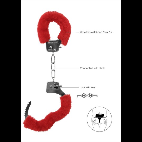 PLEASURE FURRY HANDCUFFS RED