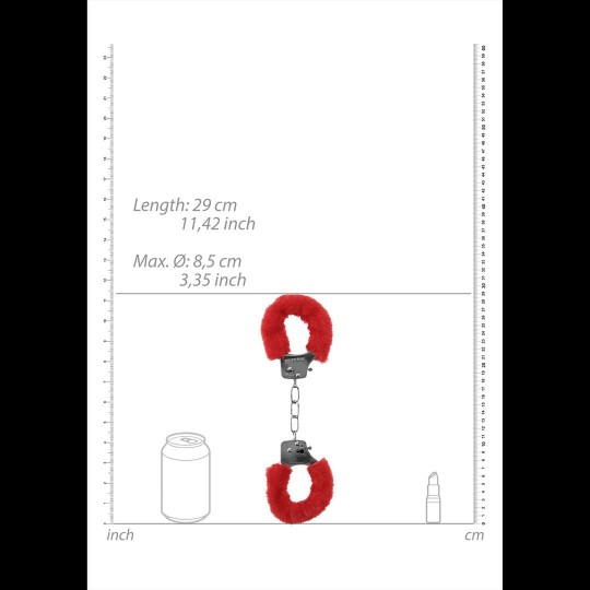 PLEASURE FURRY HANDCUFFS RED