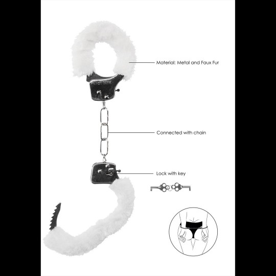 PLEASURE FURRY HANDCUFFS WHITE