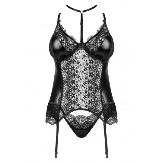 BEAUTY NIGHT FASHION NOIR FANTASY CORSET AND THONG BLACK