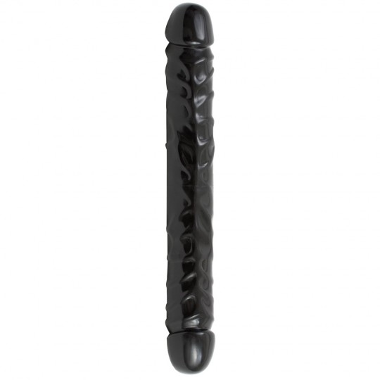 DILDO DUPLO JR. VEINED DOUBLE HEADER 12&#039; PRETO