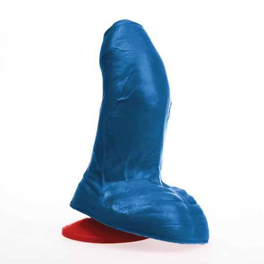 BURI S - REALISTIC CURVED DILDO WITH BALLS - 5.5 / 14 CM - BLUE