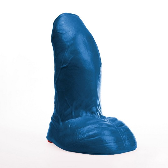 BURI L - REALISTIC CURVED DILDO WITH BALLS - 8.7 / 22 CM - BLUE
