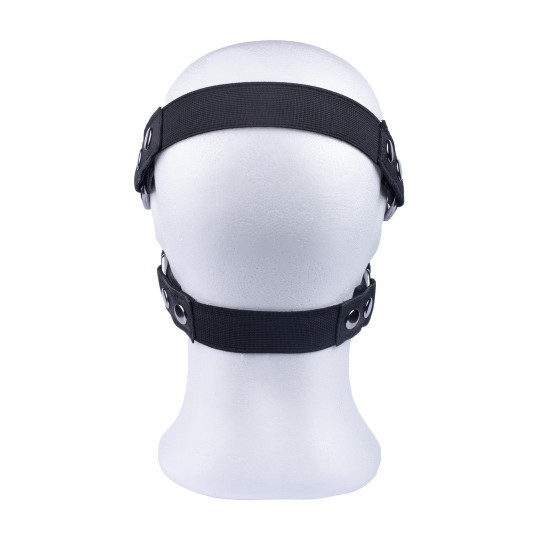 LEATHER MASK WITH ZIP - BLACK