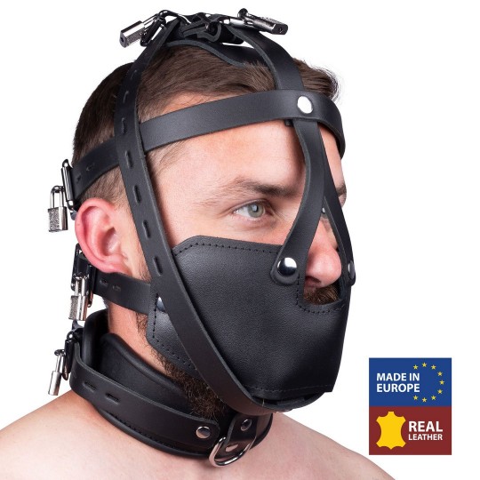 LEATHER MASK - BLACK