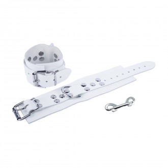 ULTRA LEATHER HANDCUFFS - WHITE