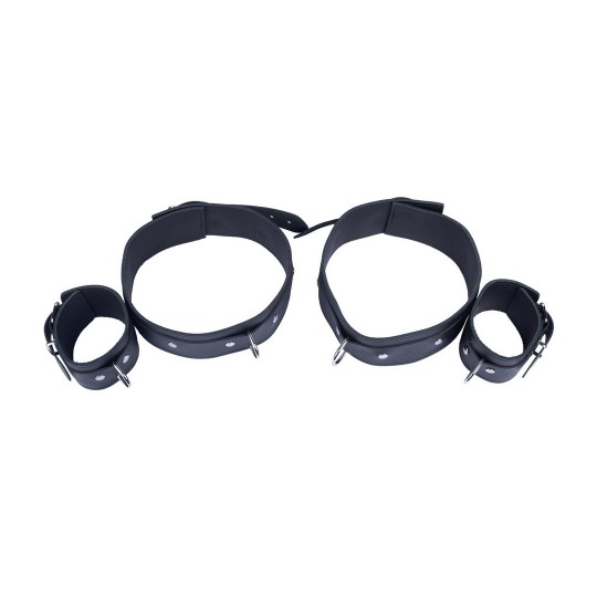 LEATHER THIGHS RESTRAINTS - BLACK