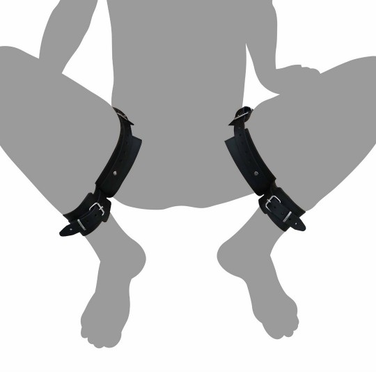 LEATHER THIGHS RESTRAINTS - BLACK