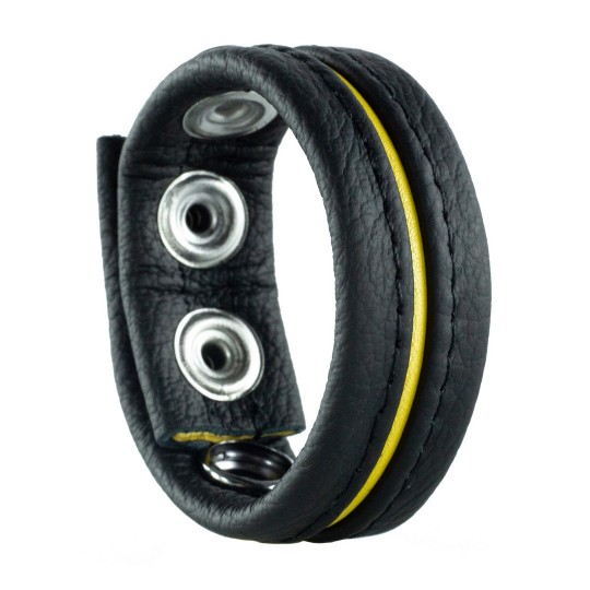 ADJUSTABLE LEATHER COCKRING - YELLOW