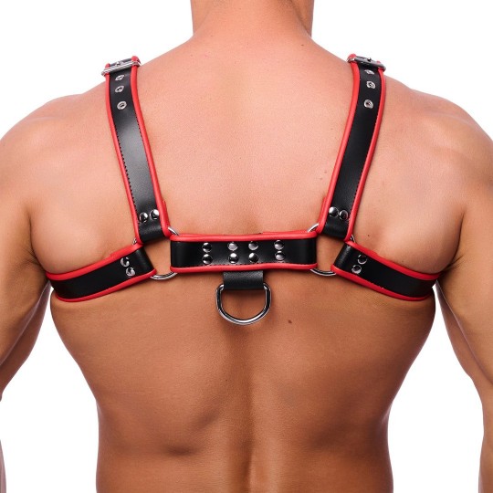 PREMIUM LEATHER HARNESS - BLACK/RED
