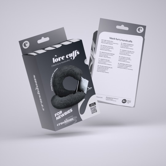 PACK DE 30 MENOTTES DE PELUCHE LOVE CUFFS CRUSHIOUS NOIRES