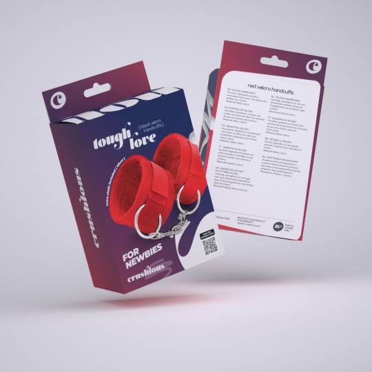 ESPOSAS DE VELCRO TOUGH LOVE CON CADENA DE 40CM EXTRA CRUSHIOUS ROJAS