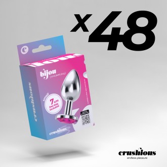 PACK DE 48 PLUG ANAL JOIA BIJOU ROSA PEQUENO CRUSHIOUS COM BOLSA AVELUDADA GRÁTIS