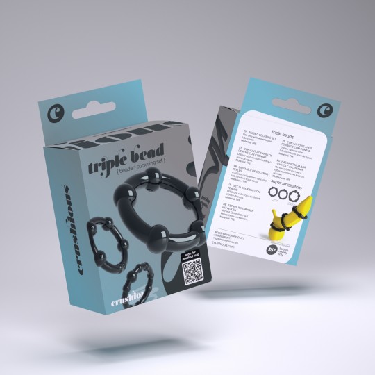 CRUSHIOUS NERO TRIPLE BEAD COCK RINGS SET