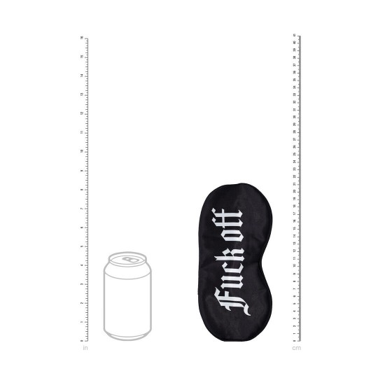 FUCK OFF - PRINTED SATIN MASK - BLACK