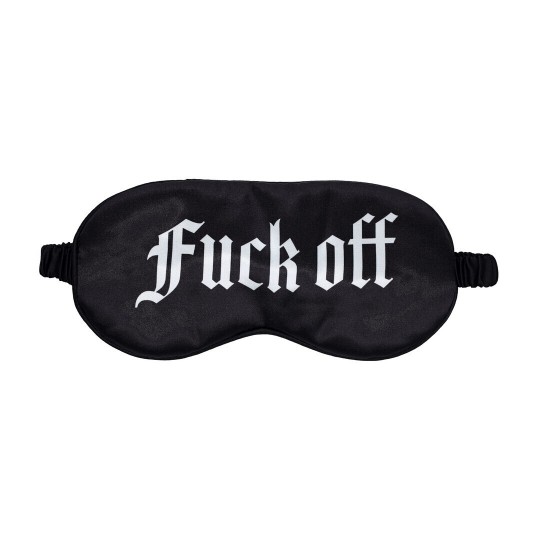 FUCK OFF - PRINTED SATIN MASK - BLACK