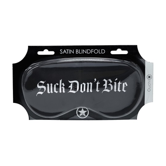 VERKAUFSSCHLEIFE SUCK DON’T BITE PRINTED SATIN SCHWARZ OUCH!