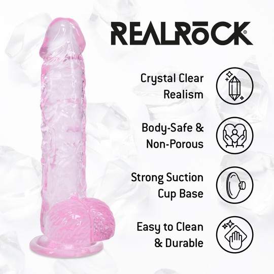 REALISTIC DILDO WITH BALLS - 5 / 12,7 CM - PINK