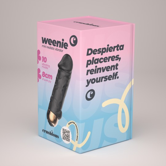 MINI VIBRATORE A PROIETTILE REALISTICO WEENIE NERO CRUSHIOUS
