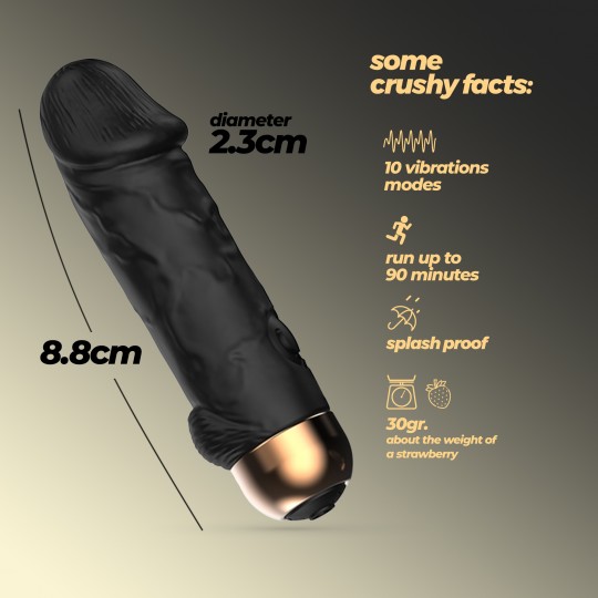 MINI VIBRATORE A PROIETTILE REALISTICO WEENIE NERO CRUSHIOUS