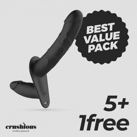 CONFEZIONE 5 + 1 IN OMAGGIO LABIONDA STRAP ON DOPPIO CON COMANDO CRUSHIOUS