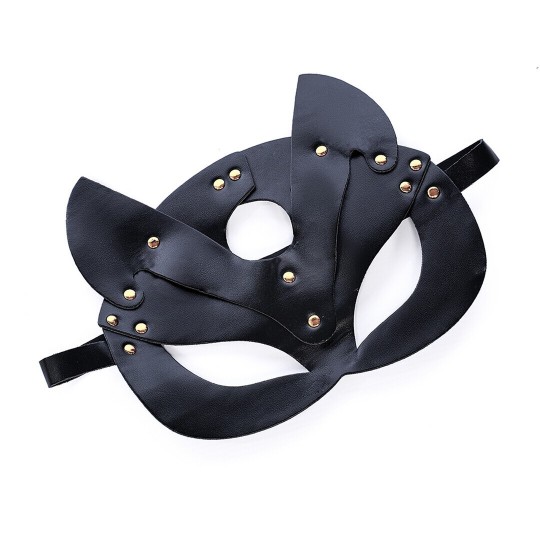 FAUX LEATHER EYE MASK - ONE SIZE - BLACK