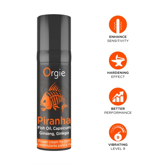 СТИМУЛИРУЮЩИЙ КРЕМ ДЛЯ МУЖЧИН PIRANHA POWER CREAM 15 МЛ ORGIE