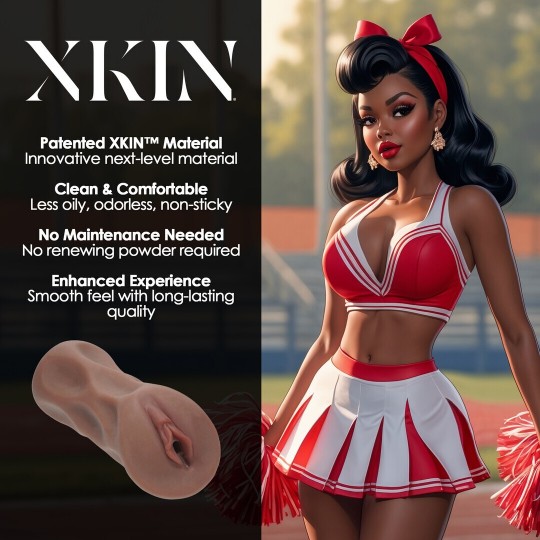 PINUP DOLLS - CHEERLEADER CUTIE CHERRY SPLITZ - TPE LARGE MASTURBATOR - 321G - BROWN