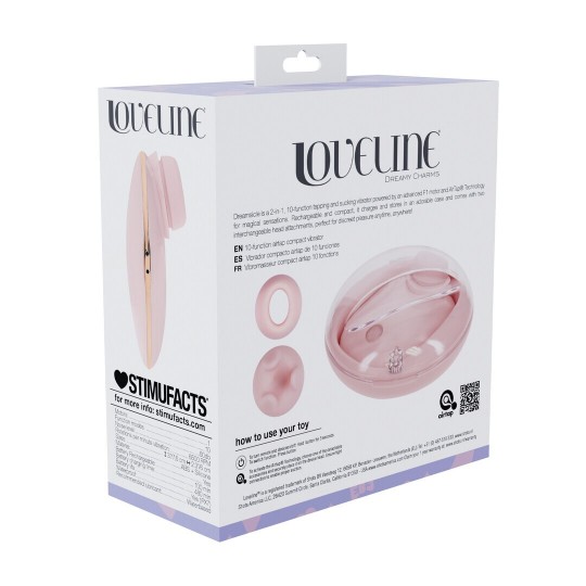 DREAMSICLE - COMPACT AIRTAP VIBRATOR WITH TWO HEAD ATTACHMENTS - PINK
