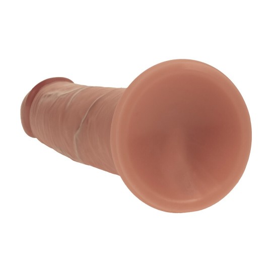DUAL DENSITY SILICONE REALISTIC SLIDING SKIN DILDO - 6 / 15,5 CM - TAN
