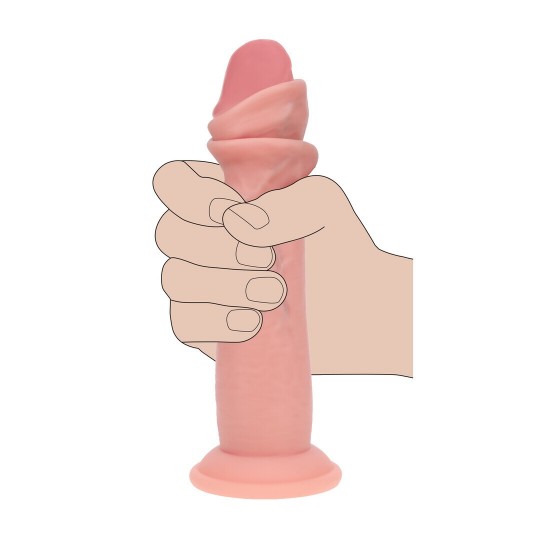 DUAL DENSITY SILICONE REALISTIC SLIDING SKIN DILDO - 7 / 18,5 CM - FLESH
