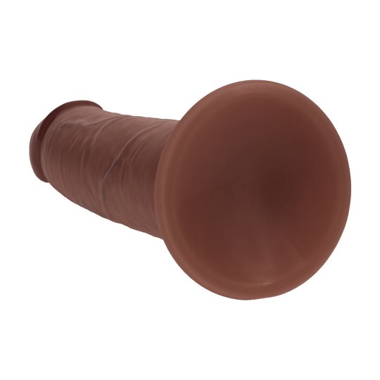 DUAL DENSITY SILICONE REALISTIC SLIDING SKIN DILDO - 8 / 20,5 CM - BROWN